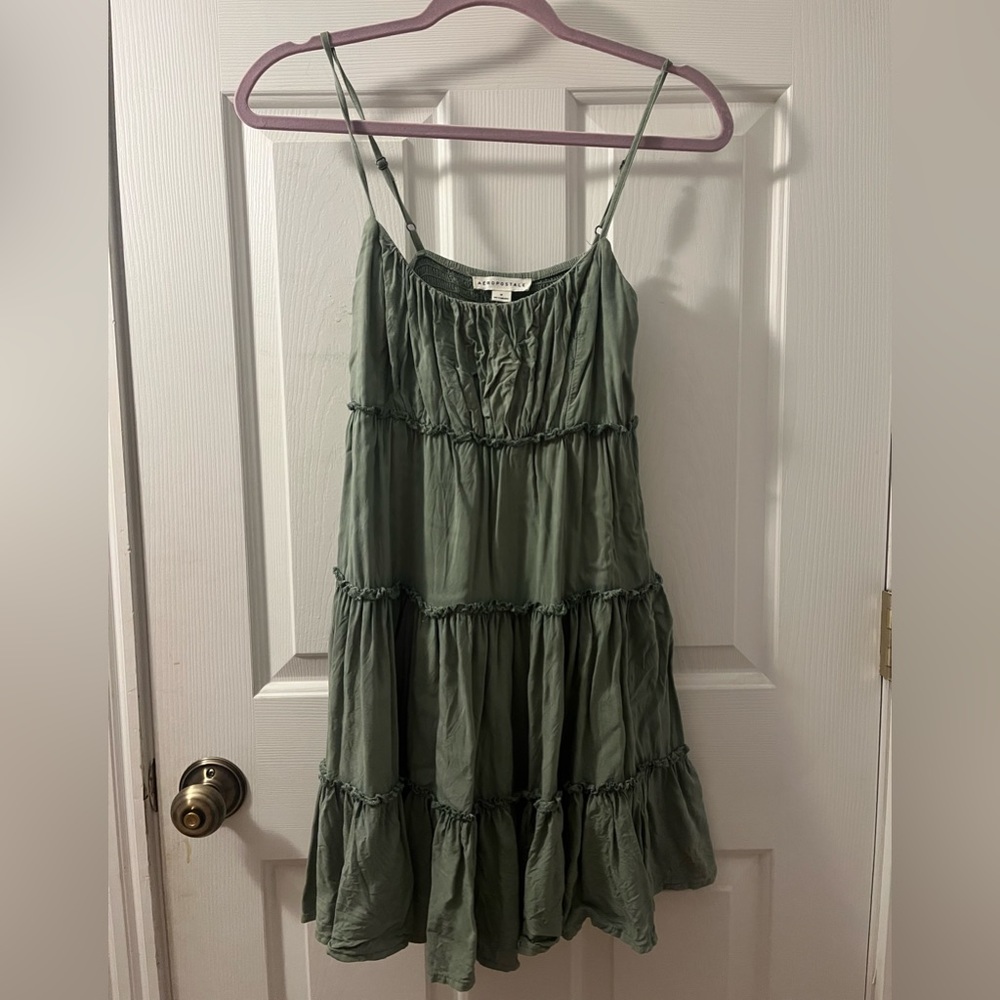 Aeropostale women’s green spaghetti strapped dress
